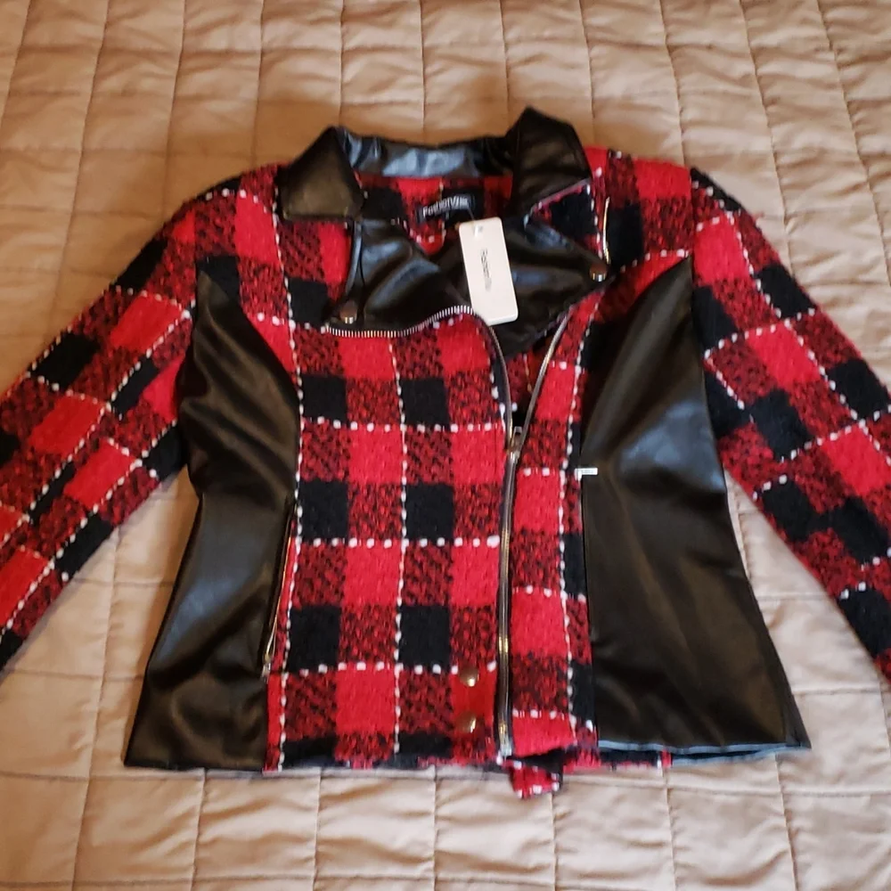 Fashion Mia knit & leather Jacket - Picture 1 of 6